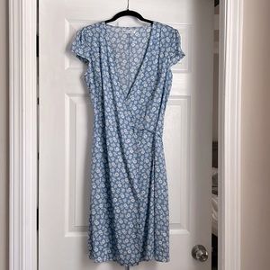 Reformation blue and white floral wrap dress - size small - only worn once